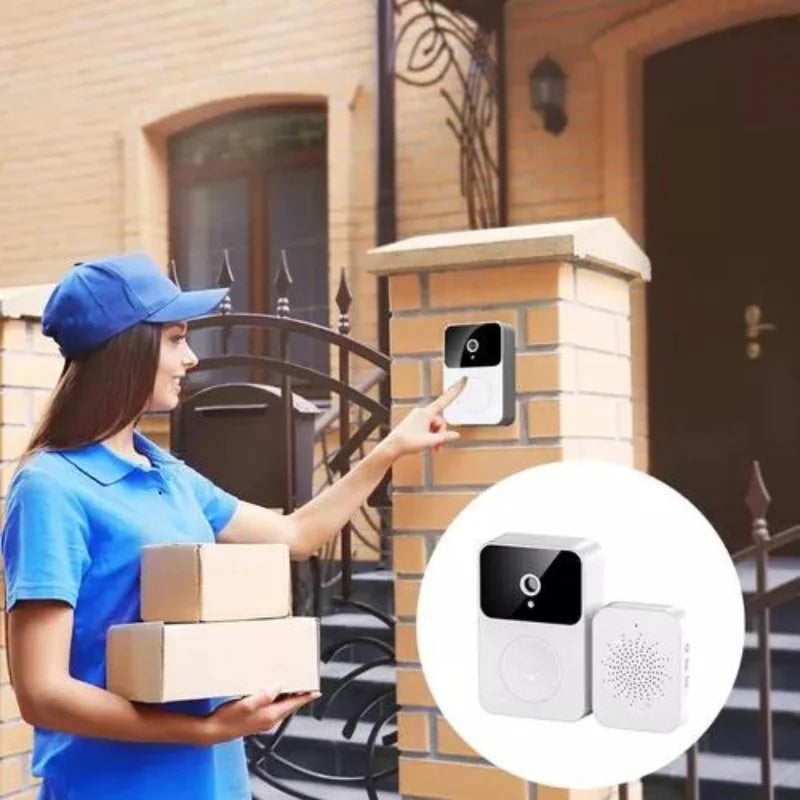 Campainha Com Câmera Vídeo Porteiro Sem Fio Wi-Fi HD Inteligente Smart Home Vê Pelo Celular Recarregável.