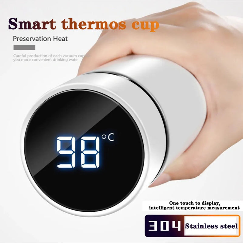 Garrafa térmica inteligente masculino e feminino , indica temperatura.