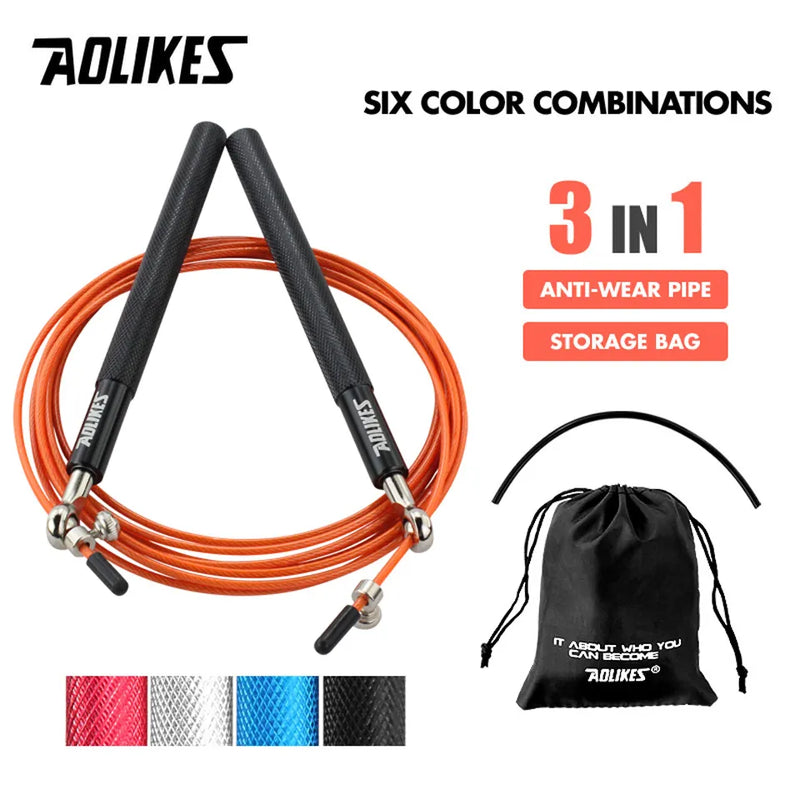 Corda Pular Speed Rope Profissional Aolikes Crossfit + Bag.