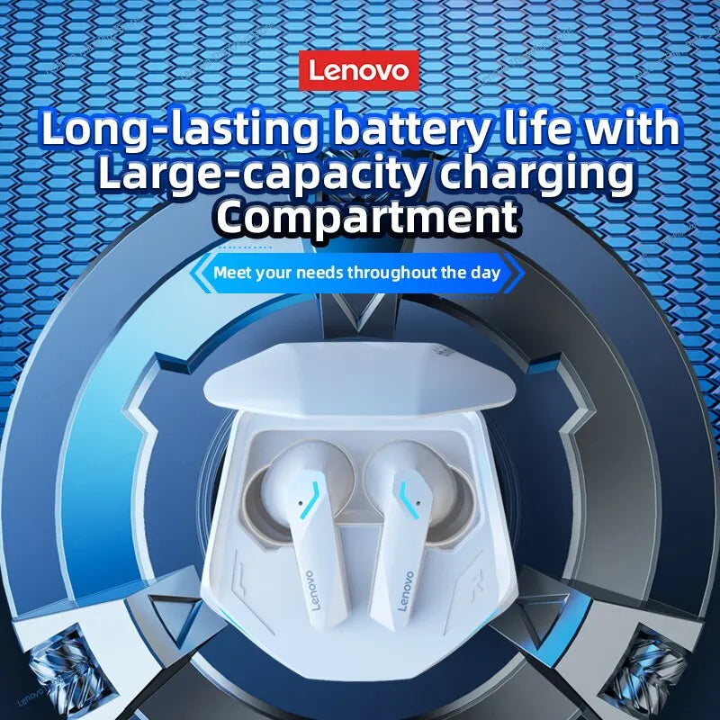 Lenovo-GM2 Pro Sem Fio In-Ear Bluetooth 5.3 Fones De Ouvido, Auriculares Esportivos, Jogos, Baixa Latência, Modo Duplo, Auscultadores De Música, Novo.