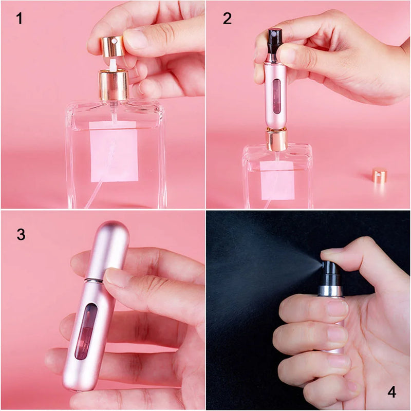 8Mini Frasco Porta Perfume Atomizador Decante Recarregável 5m.
